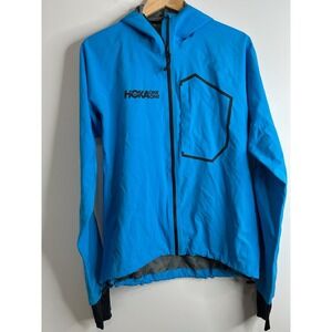 Hoka One One Uglow Mens Blue Hooded Running Jacket Lightweight Performance M